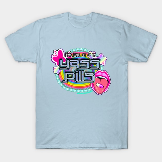 Yass Pills Y2K Style Logo T-Shirt by Club Nico